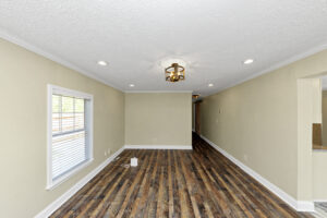 Living room from the front entrance view